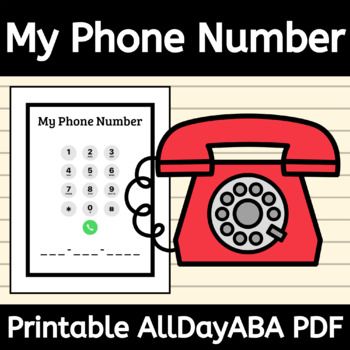 My Phone Number Learning Visual for Life Skills and Autism Special Education